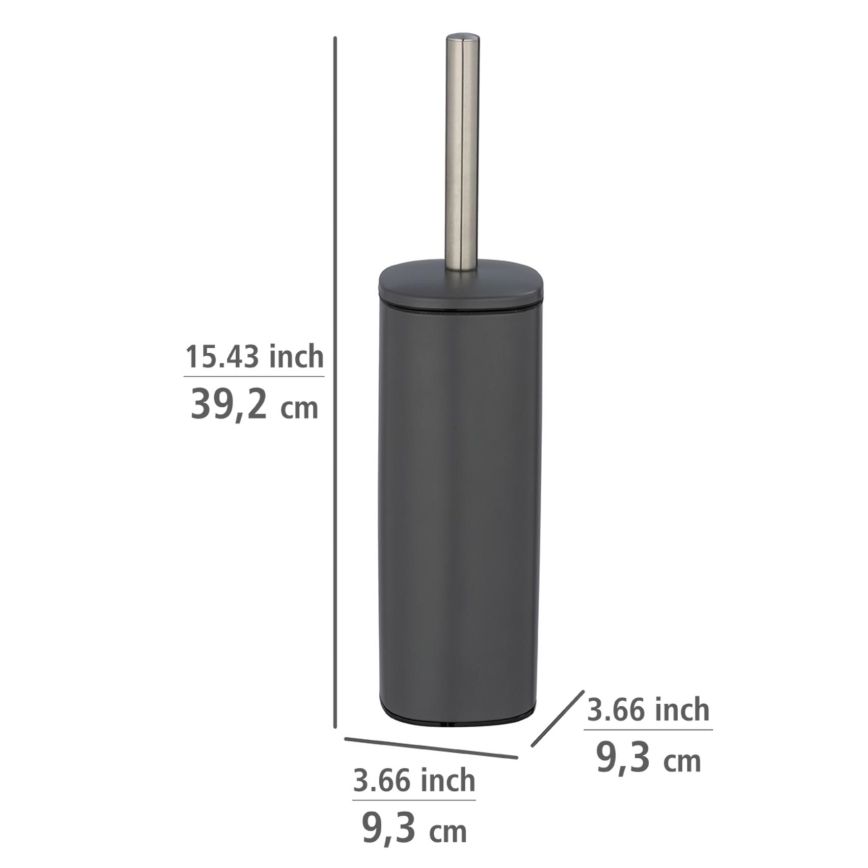 WENKO 24777100 - WC szett ALASSIO 9,3x39,2 cm rozsdamentes acél/szürke