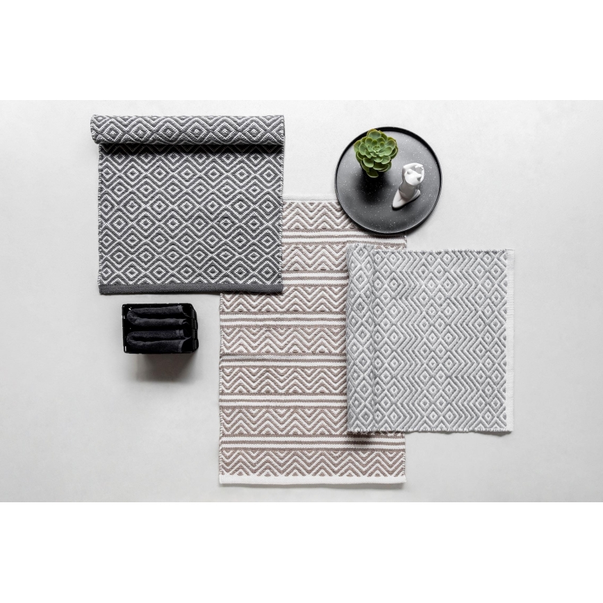 WENKO 24868100-SHAKI fürdőszobai szőnyeg 50x80 cm bézs/fehér