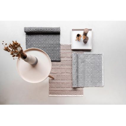 WENKO 24868100-SHAKI fürdőszobai szőnyeg 50x80 cm bézs/fehér