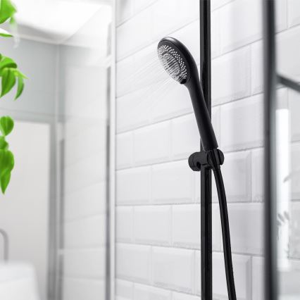 WENKO 24924100 - Zuhanyfej WATERSAVING SYSTEM 11x11 cm fekete