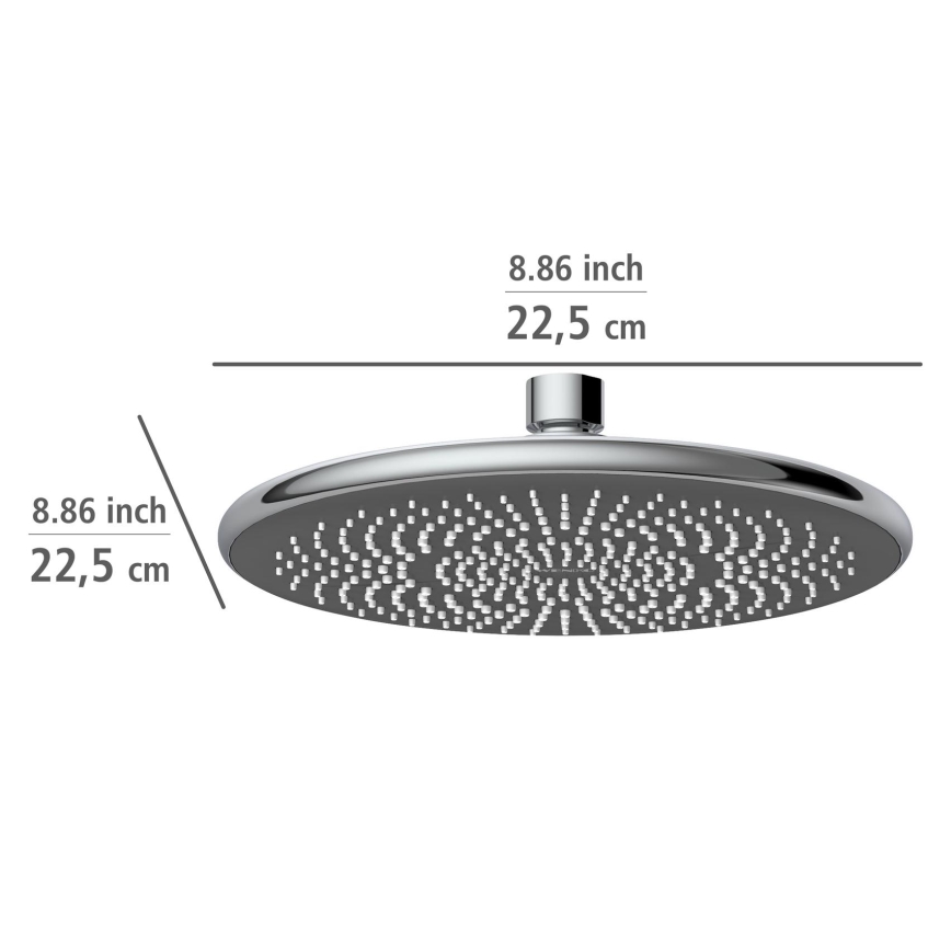 WENKO 24926100 - Zuhanyfej WATERSAVING SYSTEM 22,5x22,5 cm fényes króm/szürke