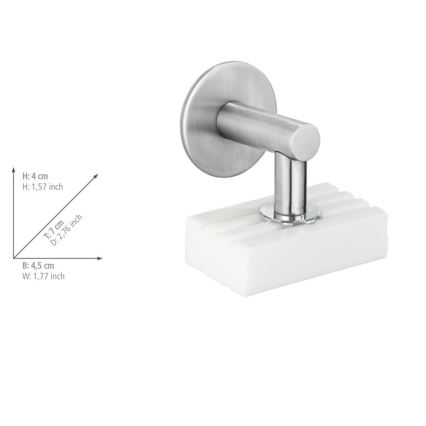 WENKO 24971100-Szappantartó TURBO-LOC 4,5x7 cm ezüstszínű