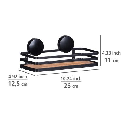 WENKO 24979800-ALBA polc 26,5x12,5 cm fekete/barna