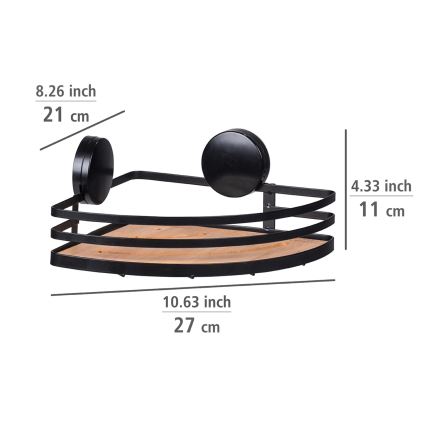 WENKO 24980800-ALBA polc 27,3x21 cm fekete/barna