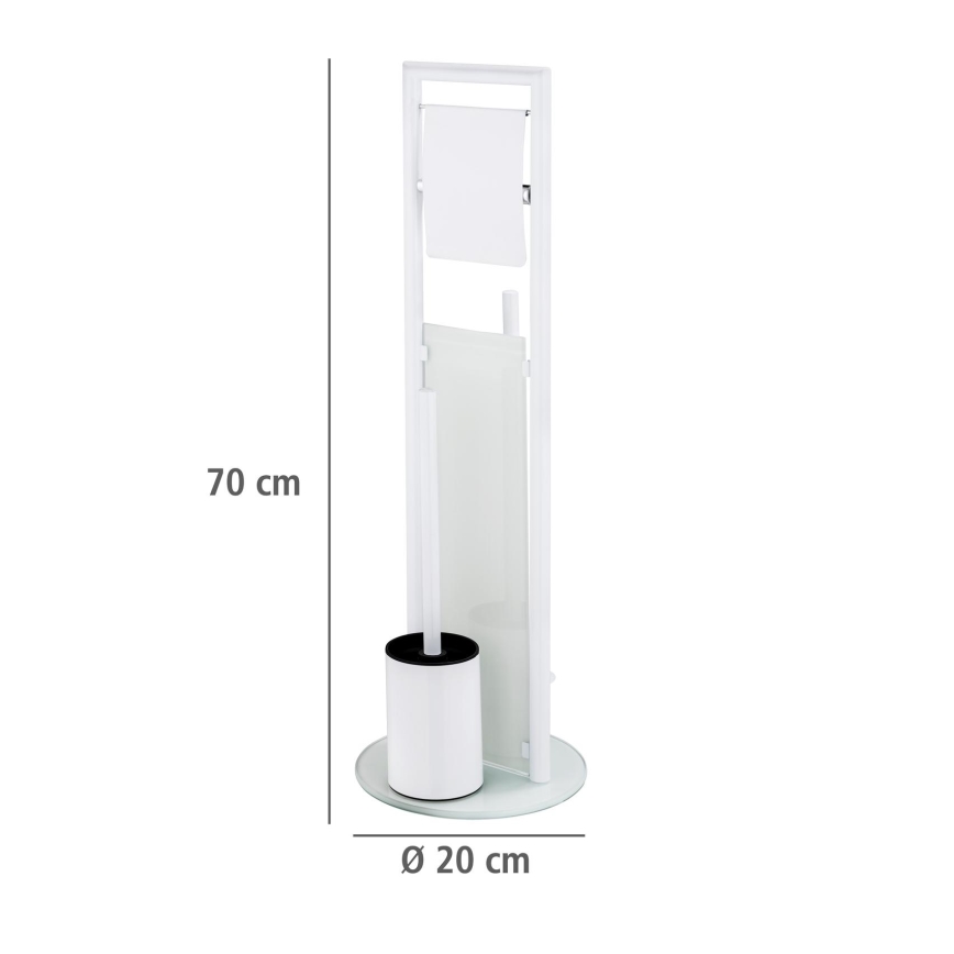 WENKO 24983800 - WC szett RAVINA 20x70 cm rozsdamentes acél/fehér