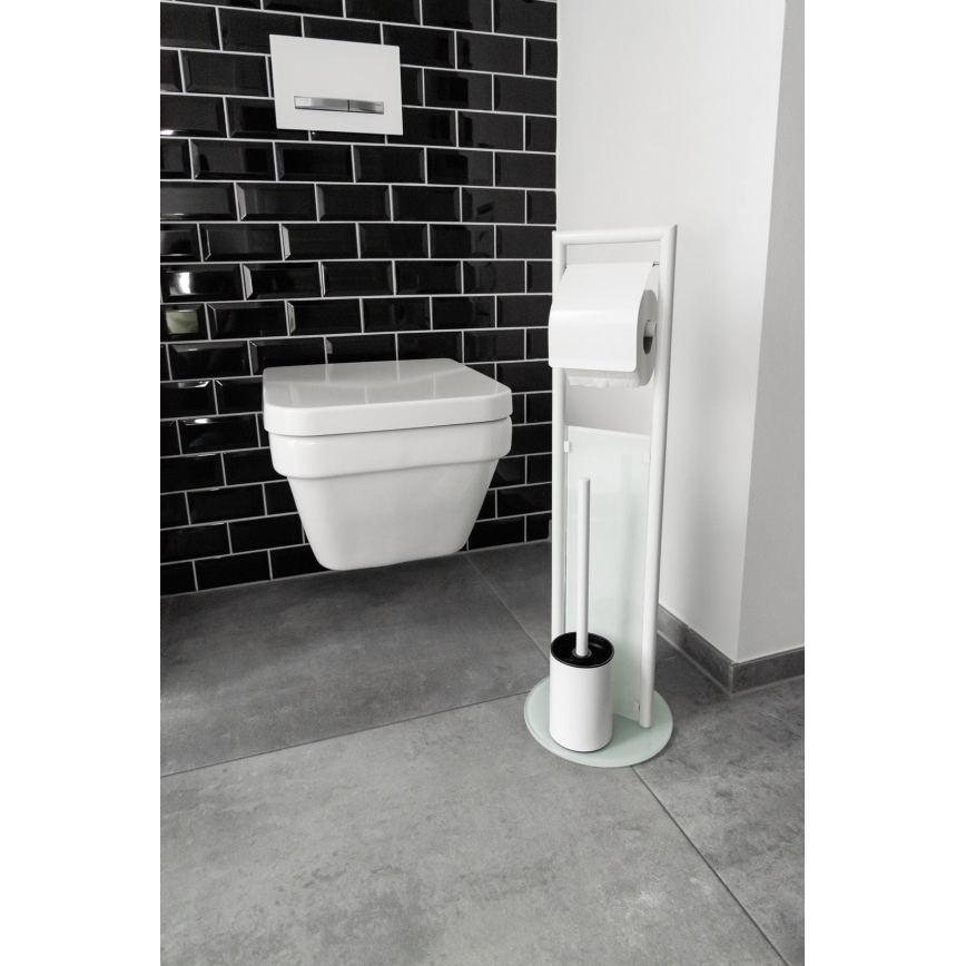 WENKO 24983800 - WC szett RAVINA 20x70 cm rozsdamentes acél/fehér