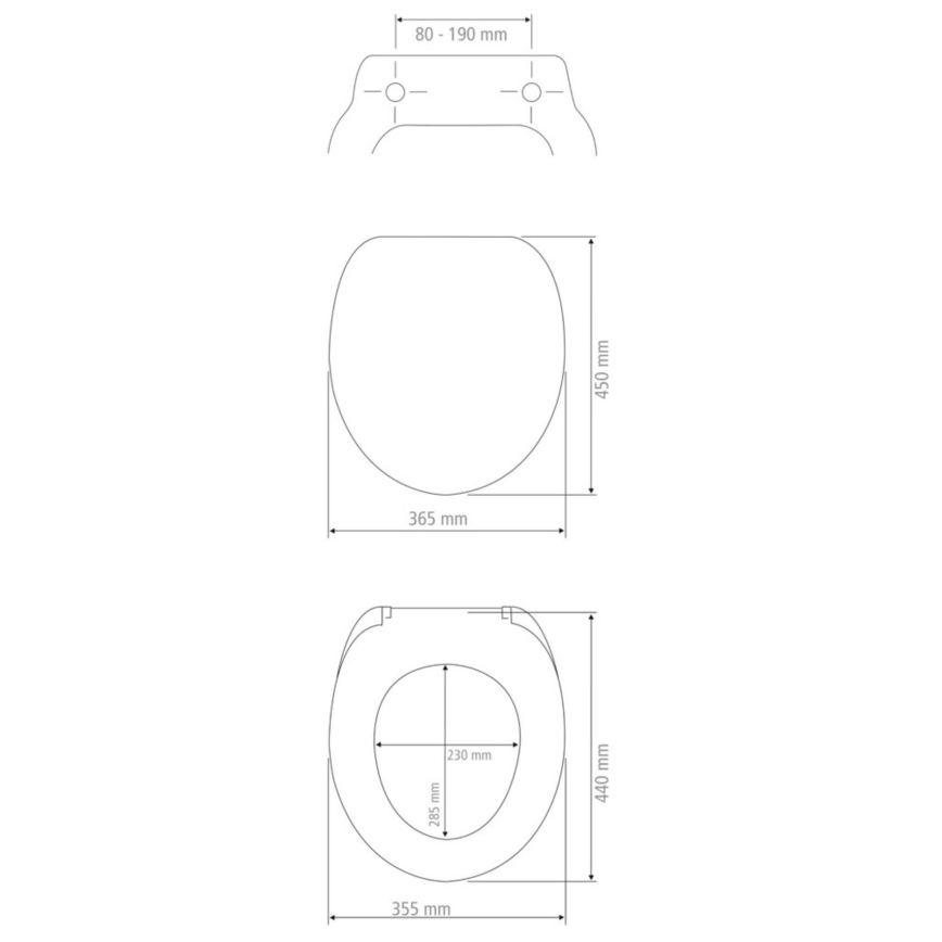 WENKO 24989100 - WC-ülőke EXCLUSIVE 36,5x45 cm fekete/ezüst