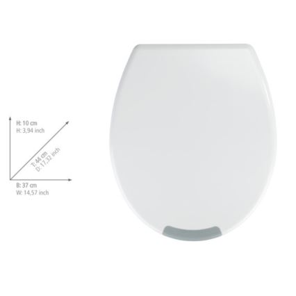 WENKO 25005100-WC-ülőke SECURA 37x44 cm fehér/szürke