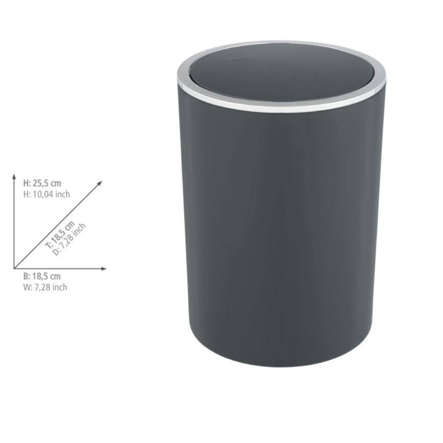 WENKO 25146100 - INCA kosár, 18,5x25,5 cm, antracit/fényes króm