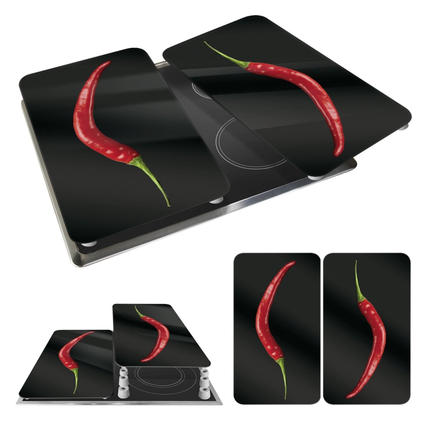 WENKO 2521380100 - Főzőlapfedél 30x52 cm színes/szürke/átlátszó