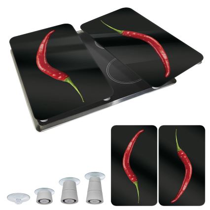 WENKO 2521380100 - Főzőlapfedél 30x52 cm színes/szürke/átlátszó