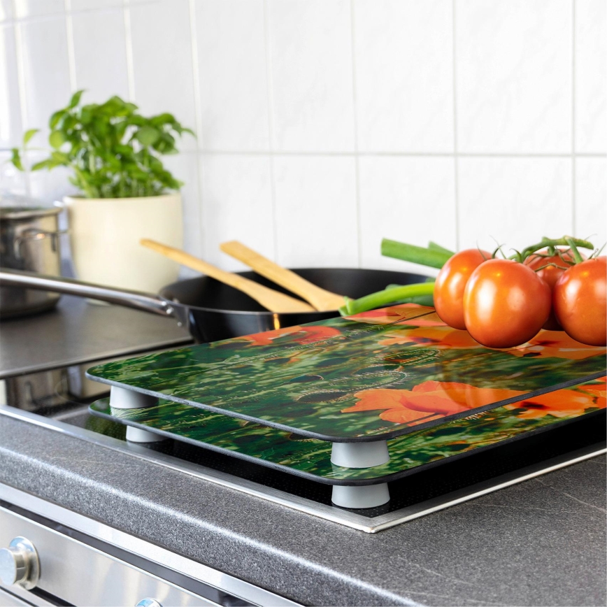 WENKO 2521434500 - elegáns fedőlap virágos/növényes mintával, 30x52 cm, többszínű