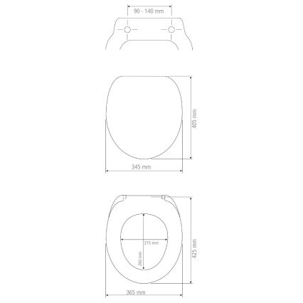 WENKO 25224100 - WC-ülőke BAMBOUSA 34,5x40,5 cm barna/ezüst
