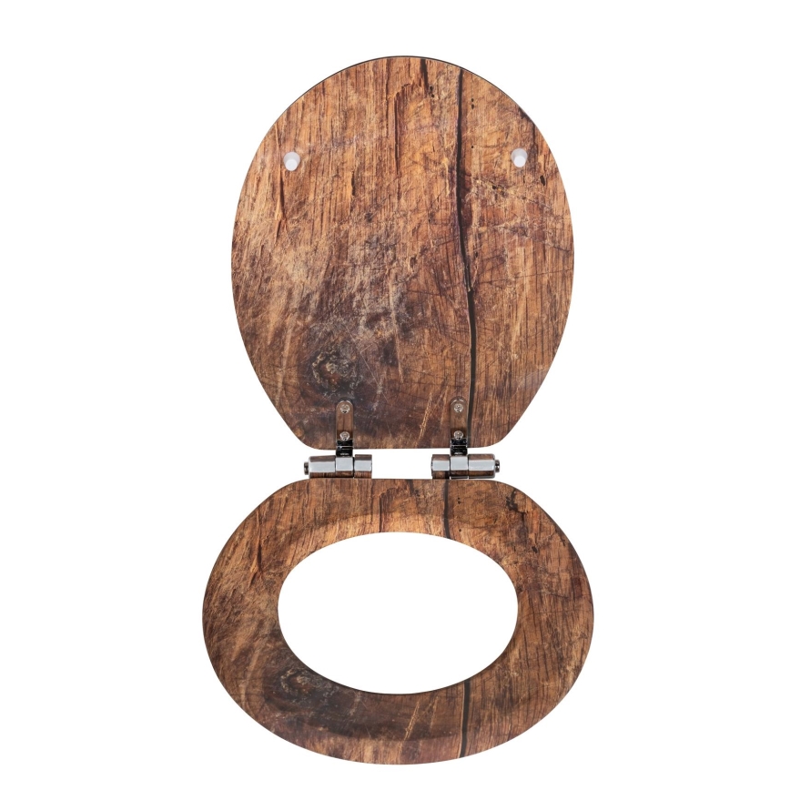 WENKO 25226100-WC RUSTIC WC-ülőke 35,5x42,5 cm barna/ezüst