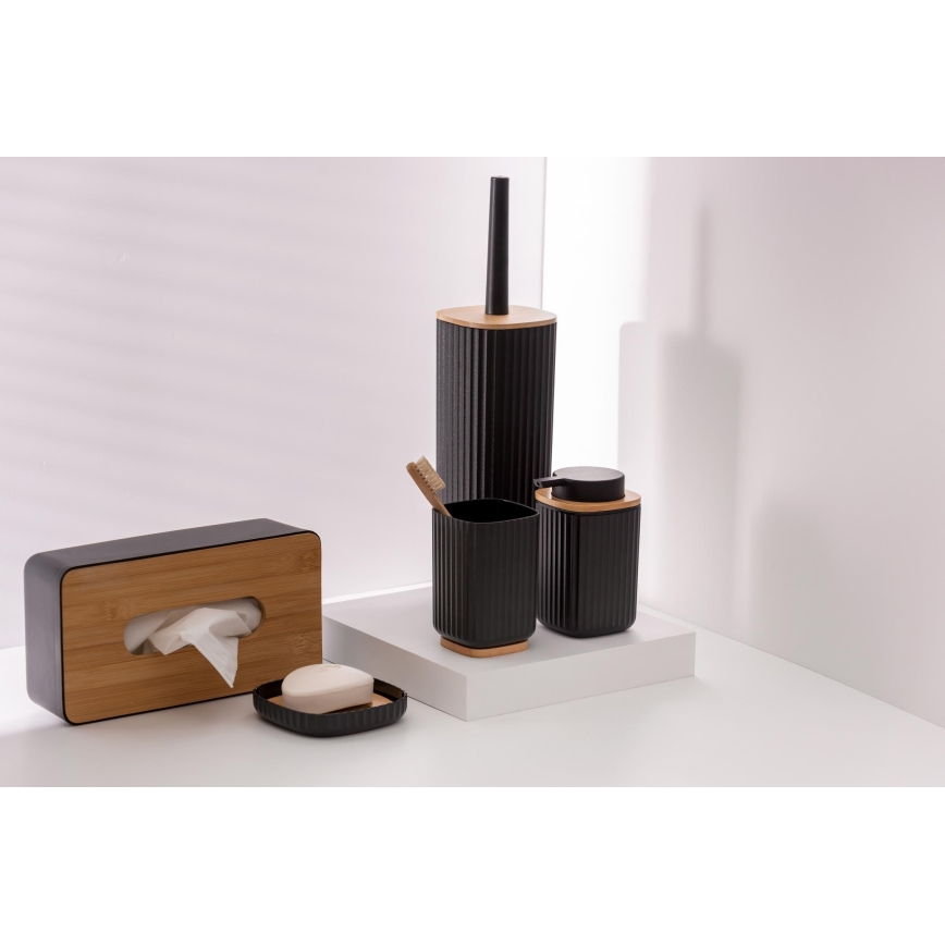 WENKO 25297100 - ROTELLO fogkefetartó pohár 8,5x11 cm fekete/barna