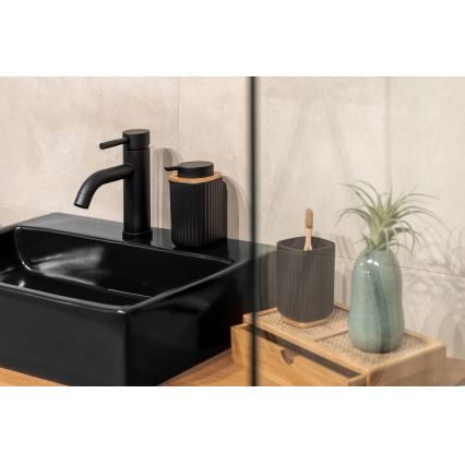 WENKO 25297100 - ROTELLO fogkefetartó pohár 8,5x11 cm fekete/barna