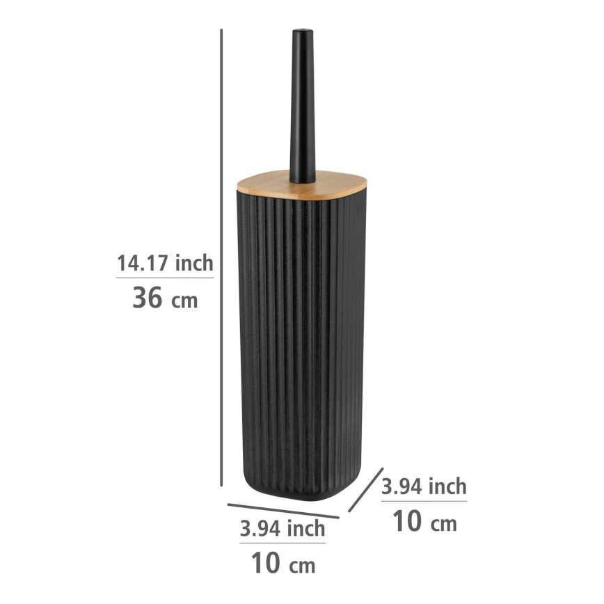 WENKO 25304100 - WC-szett ROTELLO 10x36 cm fekete/barna