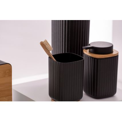 WENKO 25304100 - WC-szett ROTELLO 10x36 cm fekete/barna