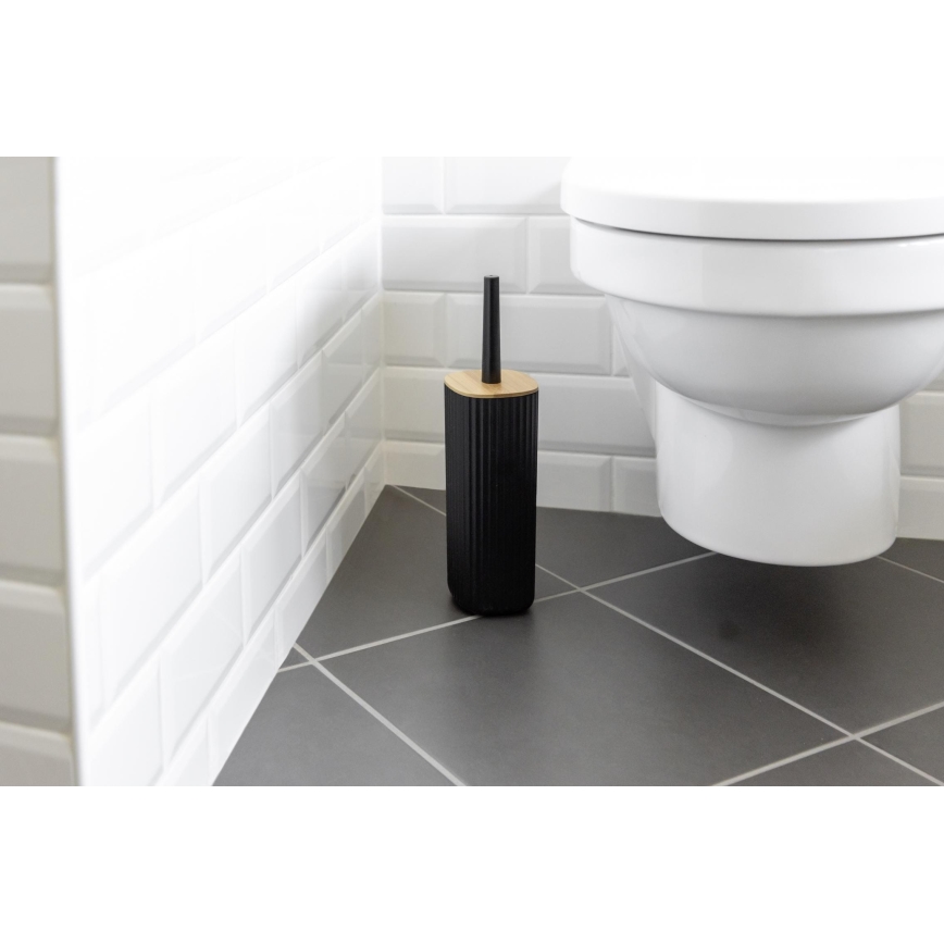 WENKO 25304100 - WC-szett ROTELLO 10x36 cm fekete/barna