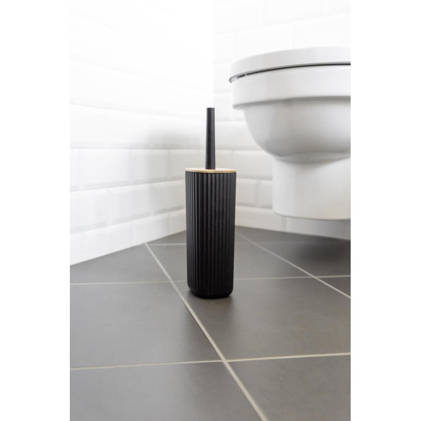 WENKO 25304100 - WC-szett ROTELLO 10x36 cm fekete/barna
