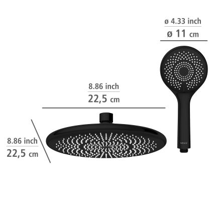 WENKO 25311100 - WATERSAVING SYSTEM zuhanykészlet 120 cm fekete