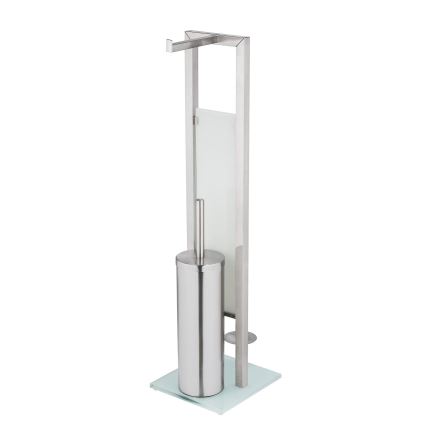 WENKO 25399100 - WC-kefe RIVALTA 18x70 cm ezüst/fehér/fekete