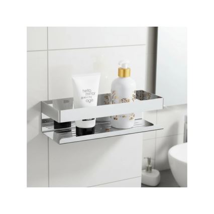 WENKO 25413100-Polc TURBO-LOC GENOVA SHINE 30x10,5 cm ezüst