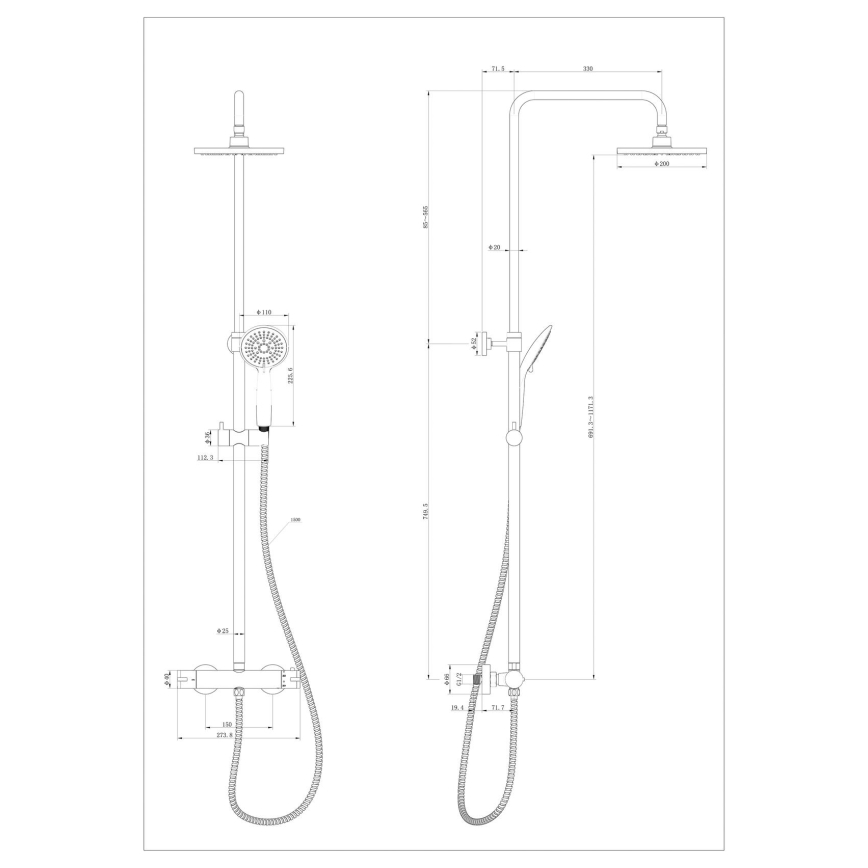 WENKO 25484100 - WATERSAVING SYSTEM zuhanyrendszer 12x120 cm fekete