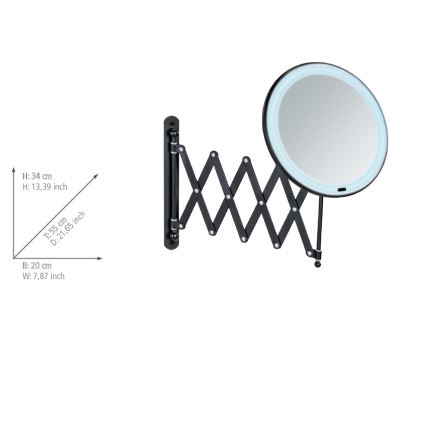 WENKO 25524100 - BARONA tükör 20x34 cm fekete