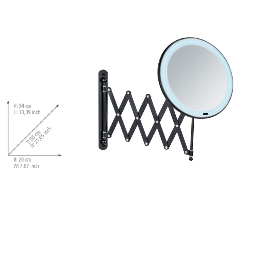 WENKO 25524100 - BARONA tükör 20x34 cm fekete