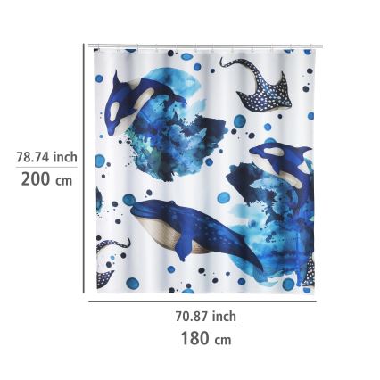 WENKO 25749100 - AQUARIS zuhanyfüggöny 180x200 cm, élénk színű