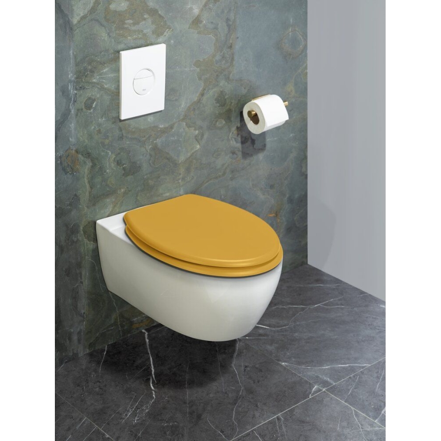 WENKO 25792100 - PRIMA WC-ülőke 37x41 cm sárga/ezüst