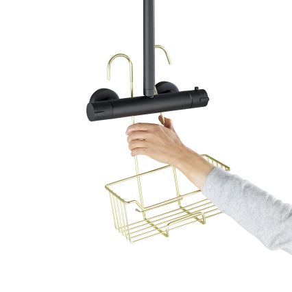 WENKO 25937100 - Zuhanykosár MILO 25x36 cm rozsdamentes acél/arany/átlátszó