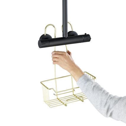 WENKO 25937100 - Zuhanykosár MILO 25x36 cm rozsdamentes acél/arany/átlátszó