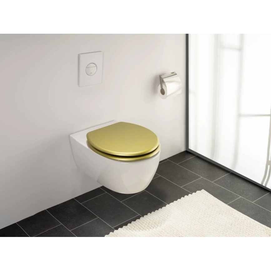 WENKO 26010100 - WC ülőke ALDENO 37x41 cm arany/ezüst