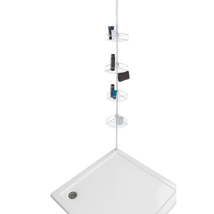 WENKO 26015100 - DOLCEDO sarokpolc 31x230 cm rozsdamentes acél/fehér