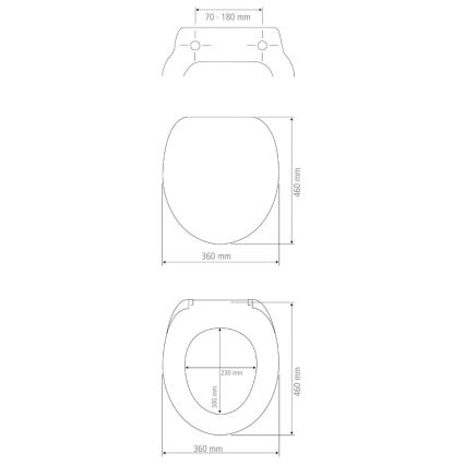 WENKO 26030100 - GALATI WC ülőke 46x36 cm antracit