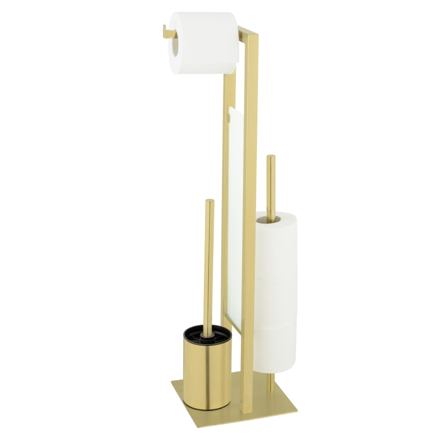 WENKO 26034100 - RIVALTA WC-szett 18x70 cm rozsdamentes acél/arany/fehér/fekete