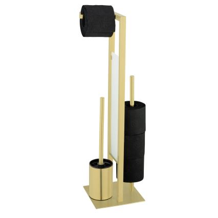 WENKO 26034100 - RIVALTA WC-szett 18x70 cm rozsdamentes acél/arany/fehér/fekete