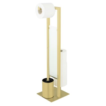 WENKO 26034100 - RIVALTA WC-szett 18x70 cm rozsdamentes acél/arany/fehér/fekete