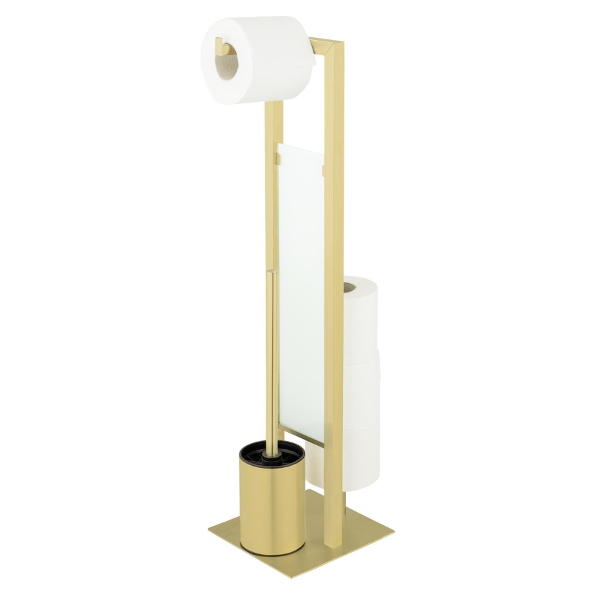 WENKO 26034100 - RIVALTA WC-szett 18x70 cm rozsdamentes acél/arany/fehér/fekete