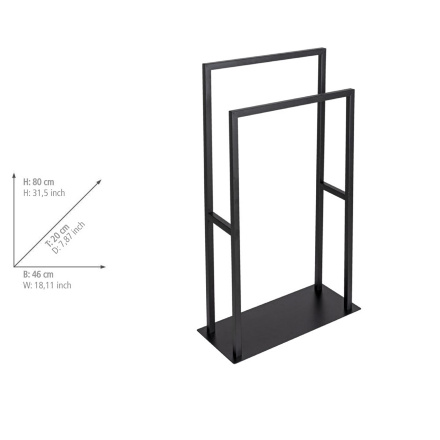 WENKO 26056100 - Törölközőállvány RIVALTA 46x80 cm rozsdamentes acél/fekete