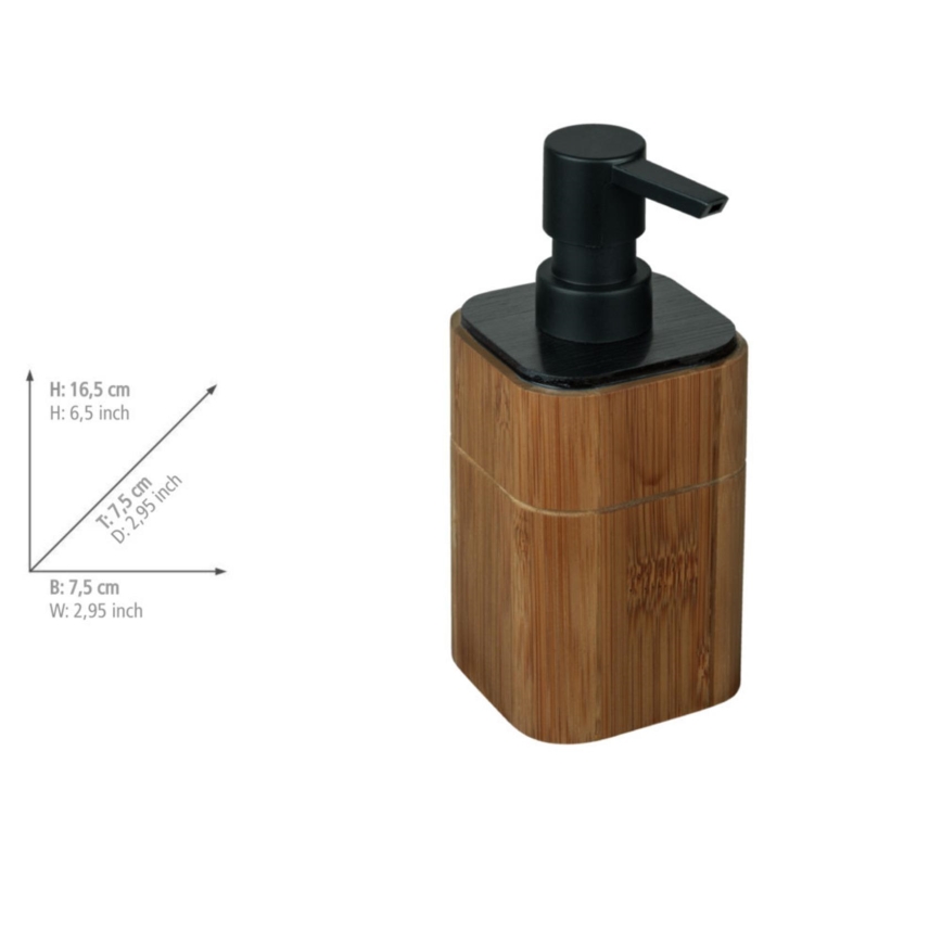 WENKO 26102100 - Szappanadagoló SERRO 7,5x16,5 cm barna/fekete