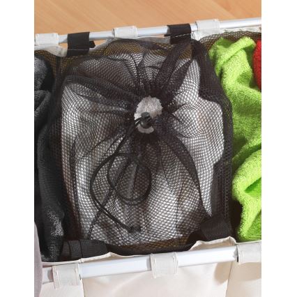 WENKO 3440113100 - Szennyeskosár TRIO 63x57 cm bézs/fekete/ezüst