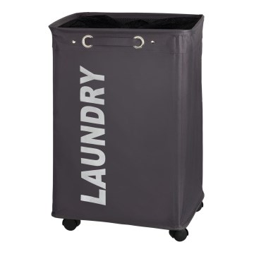 WENKO 3450112100 - Szennyeskosár QUADRO 40x60 cm szürke/fekete