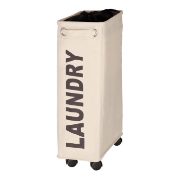 WENKO 3450113100 - CORNO szennyeskosár, 18,5 x 60 cm, bézs/fekete