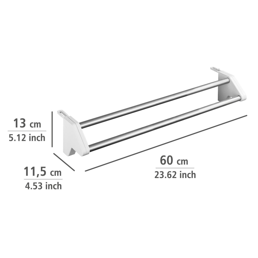 WENKO 3703100 - TWIN ruhaszárító 60x13 cm ezüst/fehér