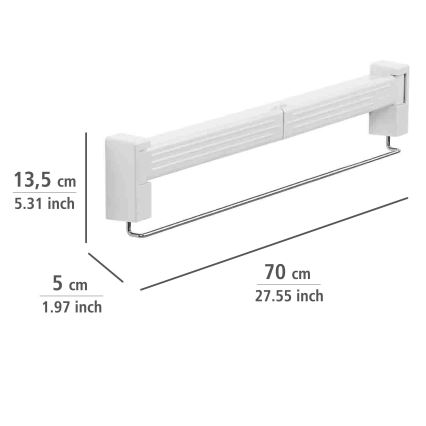 WENKO 3770013100 - Ruhaszárító BUTTERFLY 70x13,5 cm ezüst/fehér