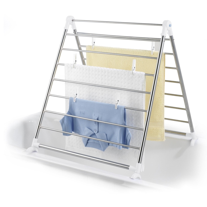 WENKO 3772020100 - PROFI szárítóállvány 65x150 cm rozsdamentes acél/ezüst/fehér