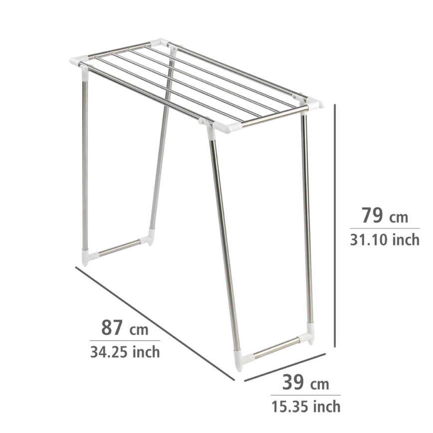 WENKO 3774020100 - Ruhaszárító PROFI SINGLE 87x79 cm rozsdamentes acél/ezüst/fehér